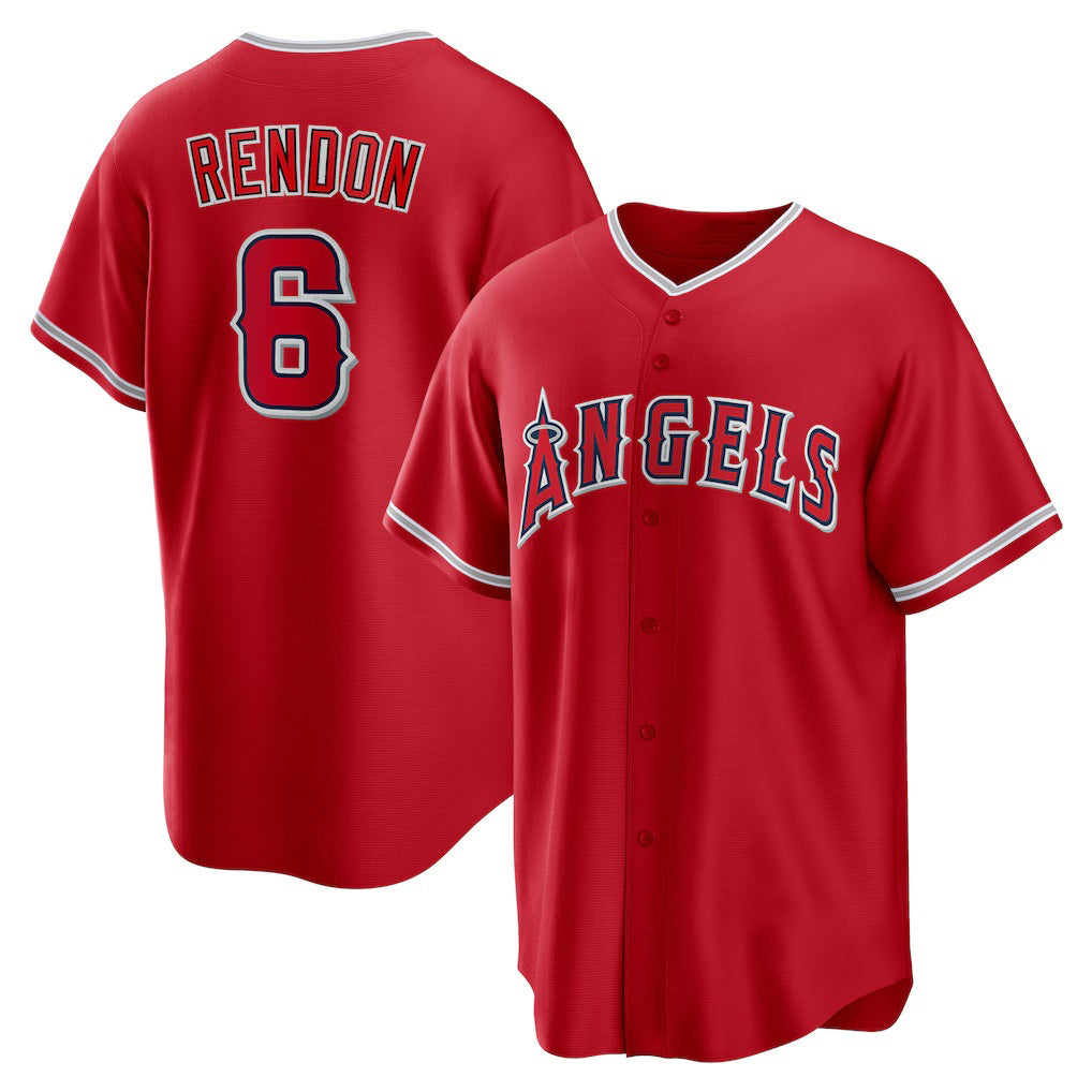 Los Angeles Angels #6 Anthony Rendon Red Puhics Alternate Replica Player Name Jersey