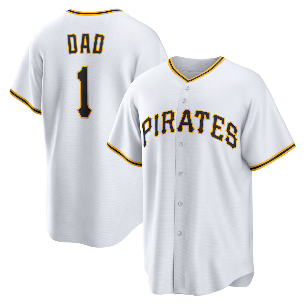 Pittsburgh Pirates #1 Dad Home White Puhics Replica Jersey