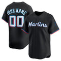 Custom Miami Marlins Black Puhics Alternate Limited Jersey