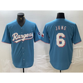 Texas Rangers #6 Josh Jung Light Blue Puhics Team Logo Cool Base Jersey