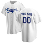 Custom Los Angeles Dodgers White Puhics Home Replica Jersey