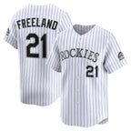 Colorado Rockies #21 Kyle Freeland White Puhics Home Limited Player Jersey