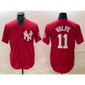 New York Yankees #11 Anthony Volpe Red Puhics Fashion Cool Base Jersey