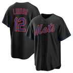 New York Mets #12 Francisco Lindor Black Puhics Alternate Replica Jersey