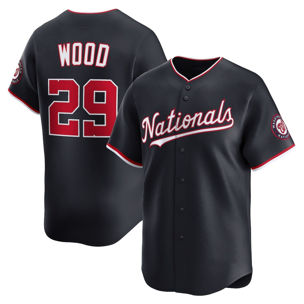 Washington Nationals #29 James Wood Navy Puhics Alternate Limited Player Jersey