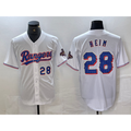 Texas Rangers #28 Jonah Heim Number White Puhics 2023 World Series Champions Cool Base Jerseys