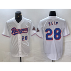 Texas Rangers #28 Jonah Heim Number White Puhics 2023 World Series Champions Cool Base Jerseys