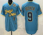 Milwaukee Brewers #9 Bob Uecker Blue Puhics City Connect Limited Jersey