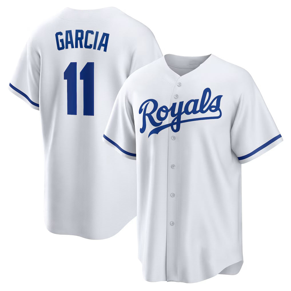Kansas City Royals #11 Maikel Garcia White Puhics Home Replica Jersey