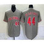 Cincinnati Reds #44 Elly De La Cruz Number Grey Puhics Cool Base Stitched Jersey