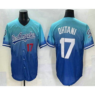 Los Angeles Dodgers #17 Shohei Ohtani Blue Puhics 2025 City Connect Limited Stitched Jersey