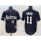 Houston Astros #11 Cam Smith Black Puhics Gothic 'Houston Born Barrio Raised' Limited Stitched Jersey