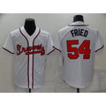 Atlanta Braves #54 Max Fried White Puhics Stitched Cool Base Jersey