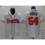 Atlanta Braves #54 Max Fried White Puhics Stitched Cool Base Jersey