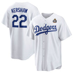Los Angeles Dodgers #22 Clayton Kershaw White Puhics 2024 World Series Cool Base Stitched Jersey