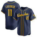 Milwaukee Brewers #11 Jackson Chourio Navy Puhics Alternate 2 Limited Jersey