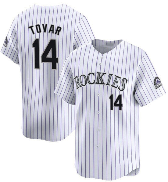 Colorado Rockies #14 Ezequiel Tovar White White Puhics Home Limited Stitched Jersey