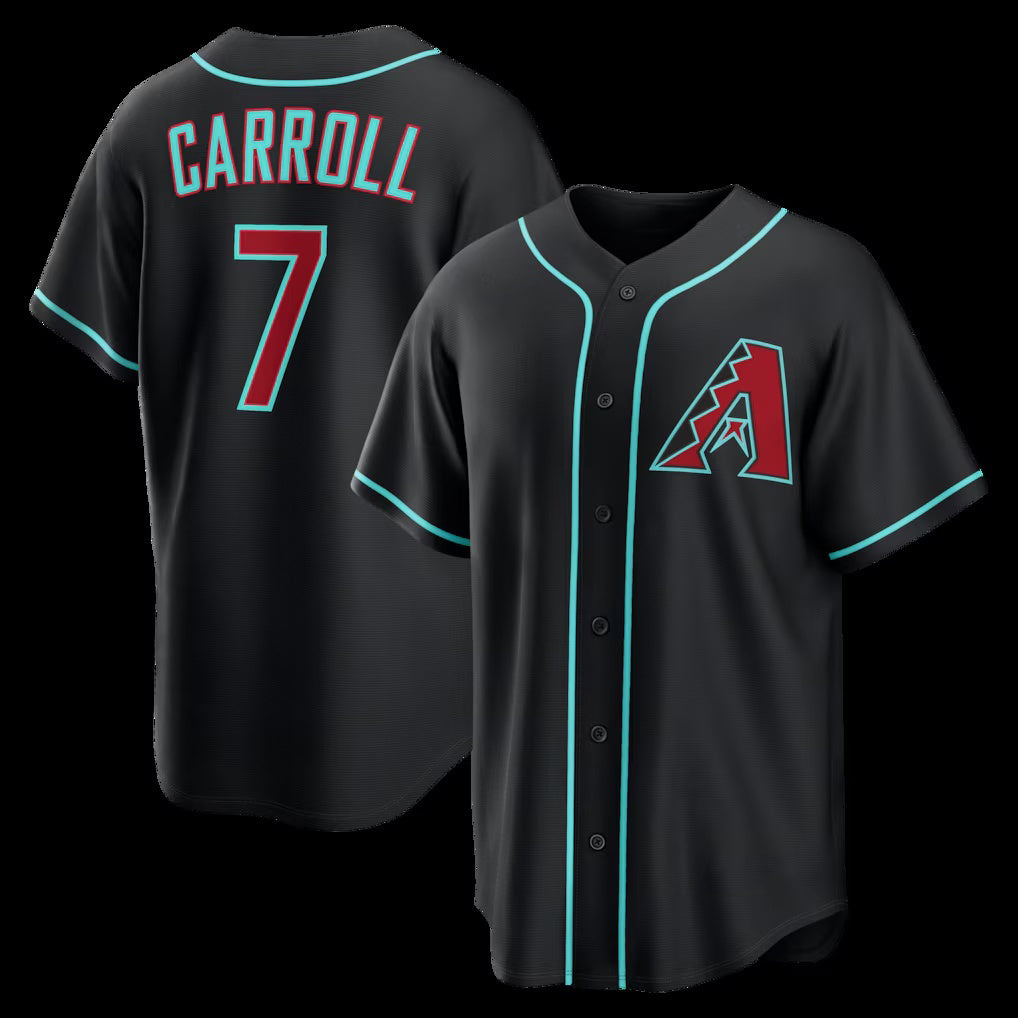 Arizona Diamondbacks #7 Corbin Carroll Black Puhics Alternate Replica Jersey