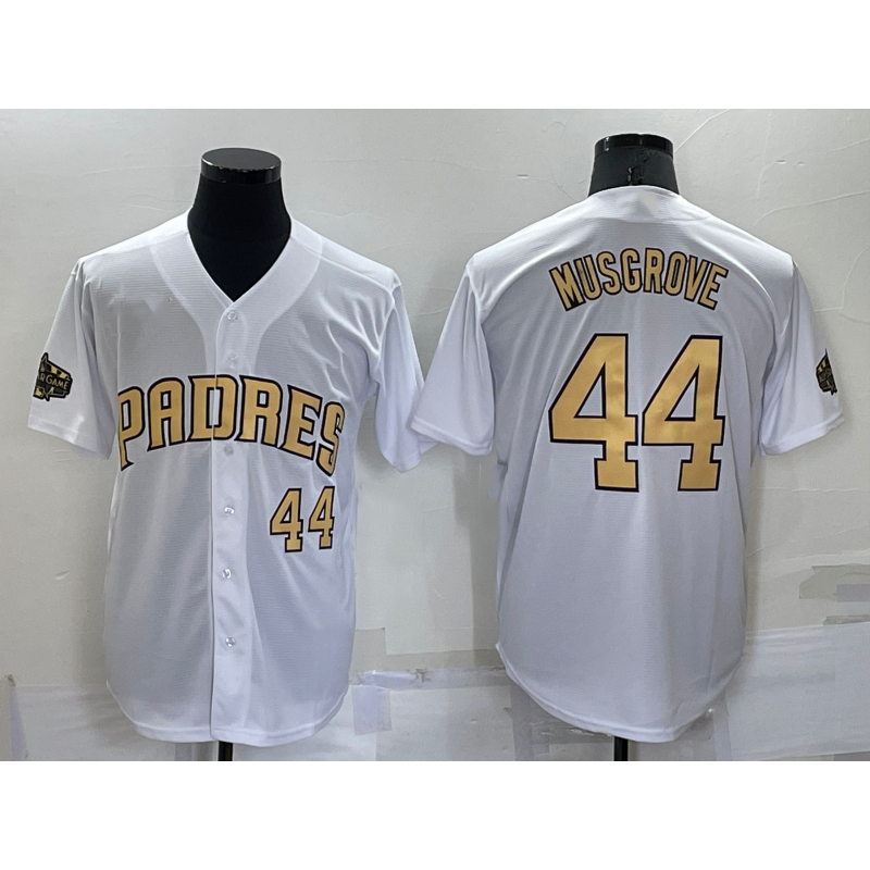 San Diego Padres #44 Joe Musgrove Number White Puhics 2022 All Star Stitched Cool Base Jersey