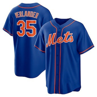 New York Mets #35 Justin Verlander Blue Puhics Stitched Cool Base Jersey