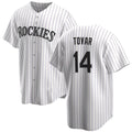 Colorado Rockies #14 Ezequiel Tovar White Puhics Cool Base Stitched Jersey