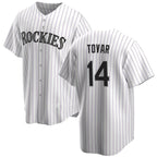 Colorado Rockies #14 Ezequiel Tovar White Puhics Cool Base Stitched Jersey