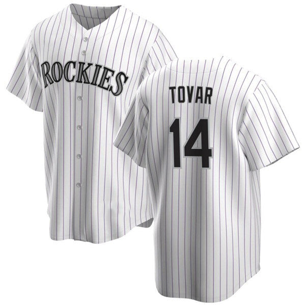 Colorado Rockies #14 Ezequiel Tovar White Puhics Cool Base Stitched Jersey