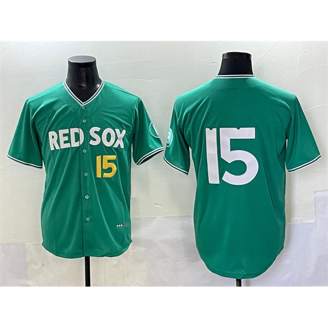 Boston Red Sox #15 Dustin Pedroia Green Puhics 2025 City Connect Limited Stitched Jersey