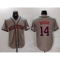 Houston Astros #14 Mauricio Dub¨®n Grey Puhics Cool Base Stitched Jersey