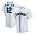 Seattle Mariners #12 Josh Naylor White Puhics Home Replica Jersey