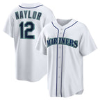 Seattle Mariners #12 Josh Naylor White Puhics Home Replica Jersey