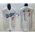 Los Angeles Dodgers #17 Shohei Ohtani Number Mexico White Puhics Cool Base Stitched Jersey 2