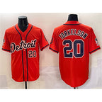 Detroit Tigers #20 Spencer Torkelson Orange Puhics With Patch Vapor Premier Limited Stitched Jersey