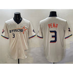 Houston Astros #3 Jeremy Pena Cream Puhics 2025 City Connect With Texas Patch Limited Stitched Jersey