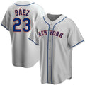 New York Mets #23 Javier Baez Gray Puhics Replica Jersey
