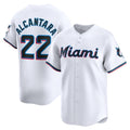Miami Marlins #22 Sandy Alcantara White Puhics Home Limited Player Jersey