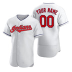 Custom Cleveland Indians White Puhics 2020 Stitched Flex Base Jersey