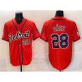 Detroit Tigers #28 Javier B¨¢ez Orange Puhics With Patch Vapor Premier Limited Stitched Jersey