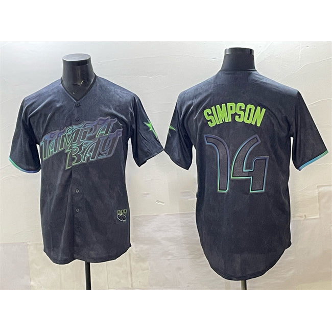 Tampa Bay Rays #14 Chandler Simpson Charcoal Puhics 2024 City Connect Limited Stitched Jersey