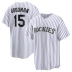 Colorado Rockies #15 Hunter Goodman White Puhics Home Replica Jersey