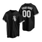 Custom Chicago White Sox Black Puhics Stitched Cool Base Jersey