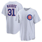 Chicago Cubs #31 Greg Maddux White Puhics Home Retired Player Replica Jersey
