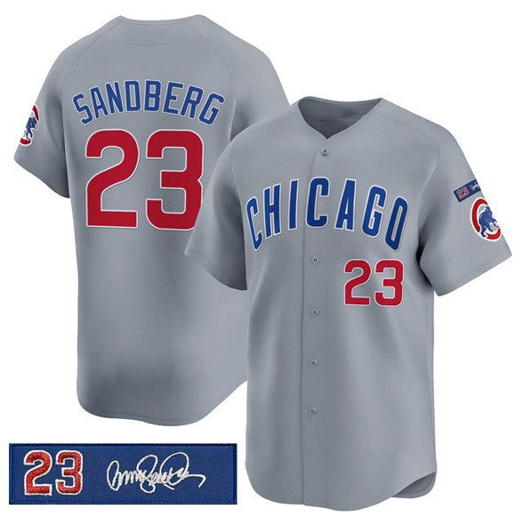 Chicago Cubs #23 Ryne Sandberg Gray Puhics 'Ryne Sandberg Tribute' Vapor Limited V3 Stitched Jersey