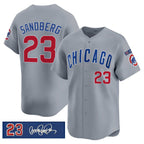 Chicago Cubs #23 Ryne Sandberg Gray Puhics 'Ryne Sandberg Tribute' Vapor Limited V3 Stitched Jersey