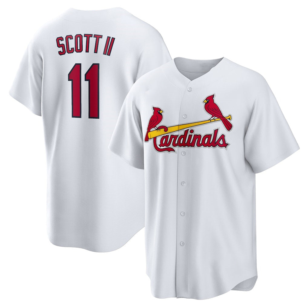 St. Louis Cardinals #11 Victor Scott II White Puhics Home Replica Jersey