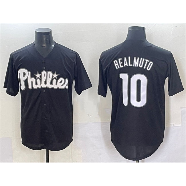 Philadelphia Phillies #10 J.T. Realmuto Black Puhics Lights Out Limited Stitched Jersey