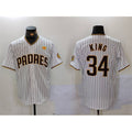 San Diego Padres #34 Michael King White Puhics With PS Patch Cool Base Stitched Jersey