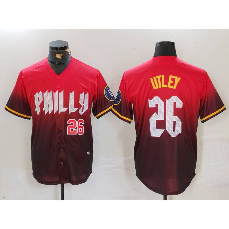 Philadelphia Phillies #26 Chase Utley Red Puhics 2024 City Connect Limited Stitched Jerseys
