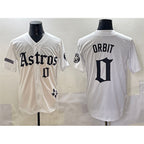 Houston Astros #0 Orbit White Puhics Gothic 'Houston Born Barrio Raised' Limited Stitched Jersey