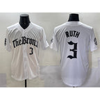 New York Yankees #3 Babe Ruth White Puhics 'Gothic Legacy Edition' Vapor Premier Limited Stitched Jersey
